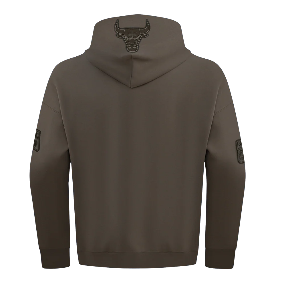 NBA CHICAGO BULLS NEUTRAL DROP SHOULDER FLEECE PULLOVER HOODIE (DARK TAUPE) - Image 5