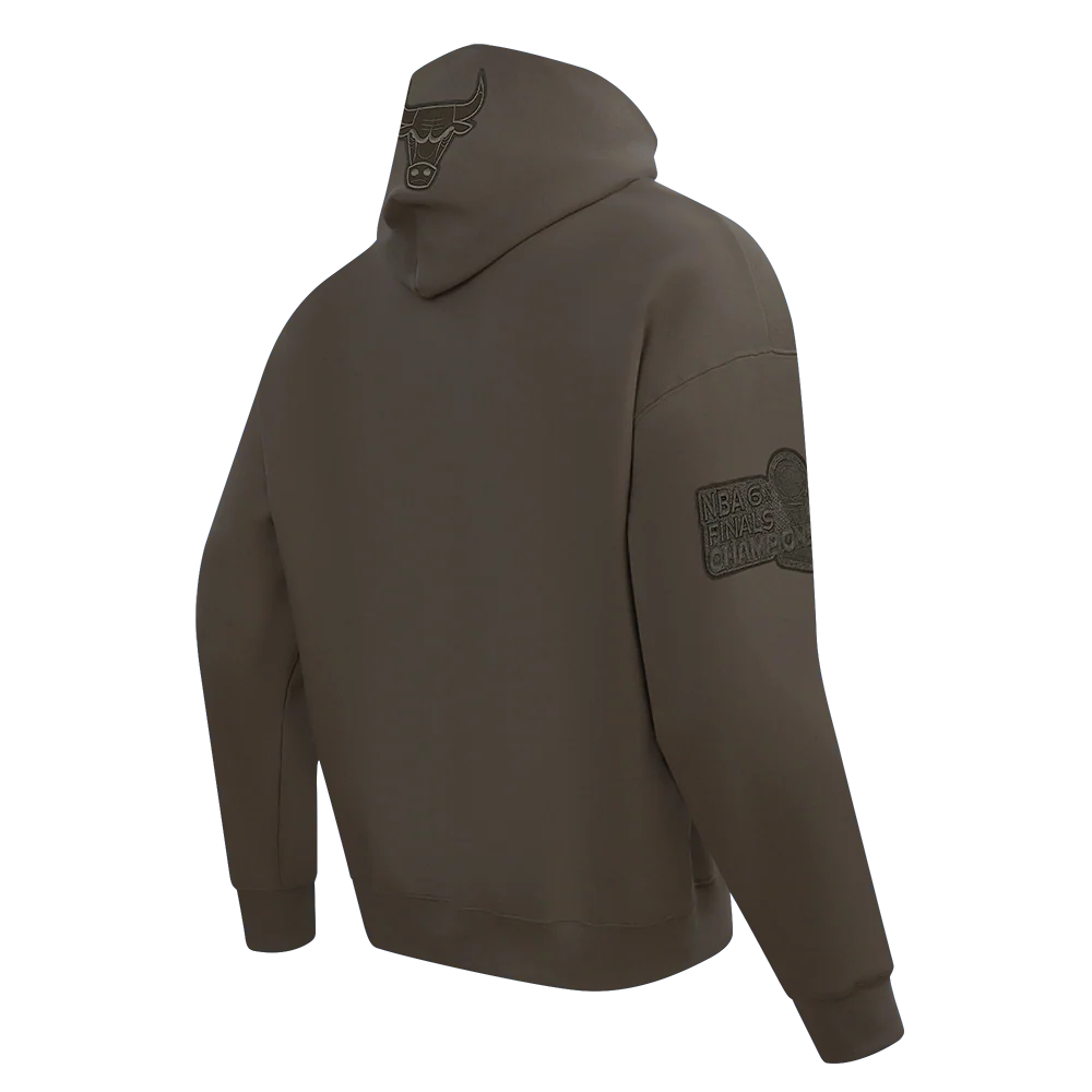 NBA CHICAGO BULLS NEUTRAL DROP SHOULDER FLEECE PULLOVER HOODIE (DARK TAUPE) - Image 6