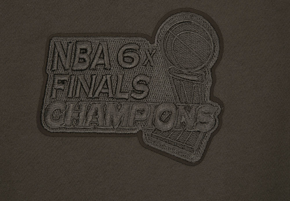 NBA CHICAGO BULLS NEUTRAL DROP SHOULDER FLEECE PULLOVER HOODIE (DARK TAUPE) - Image 7