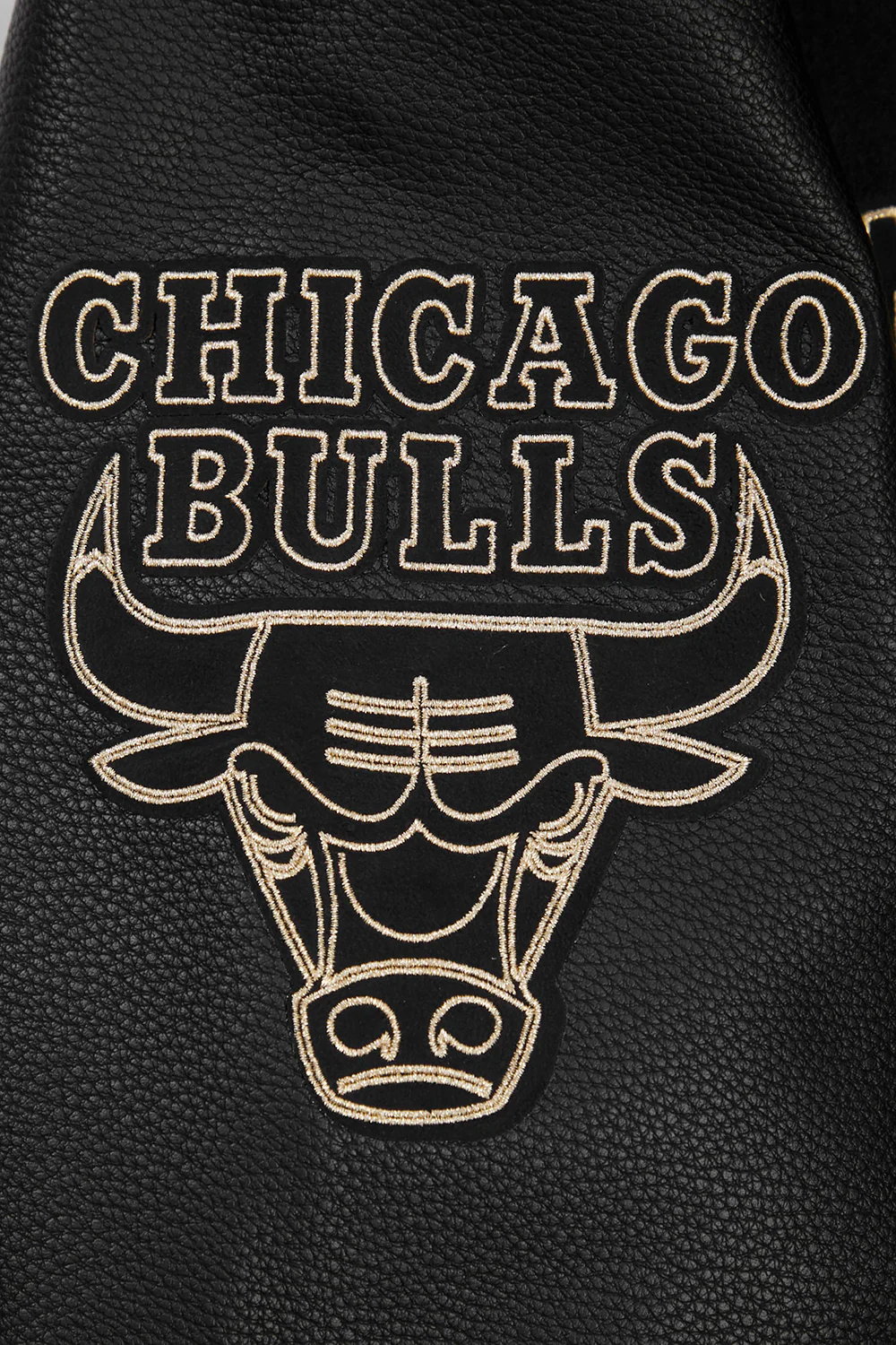NBA CHICAGO BULLS BLACK & GOLD MEN'S WOOL VARSITY JACKET (JET BLACK) - Image 8