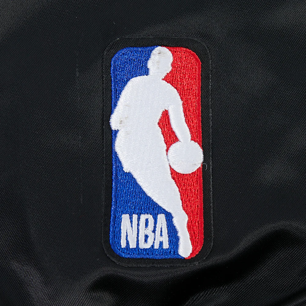 NBA CHICAGO BULLS TURN IT UP MEN'S RIB SATIN JACKET (BLACK/RED/BLACK) - Image 5