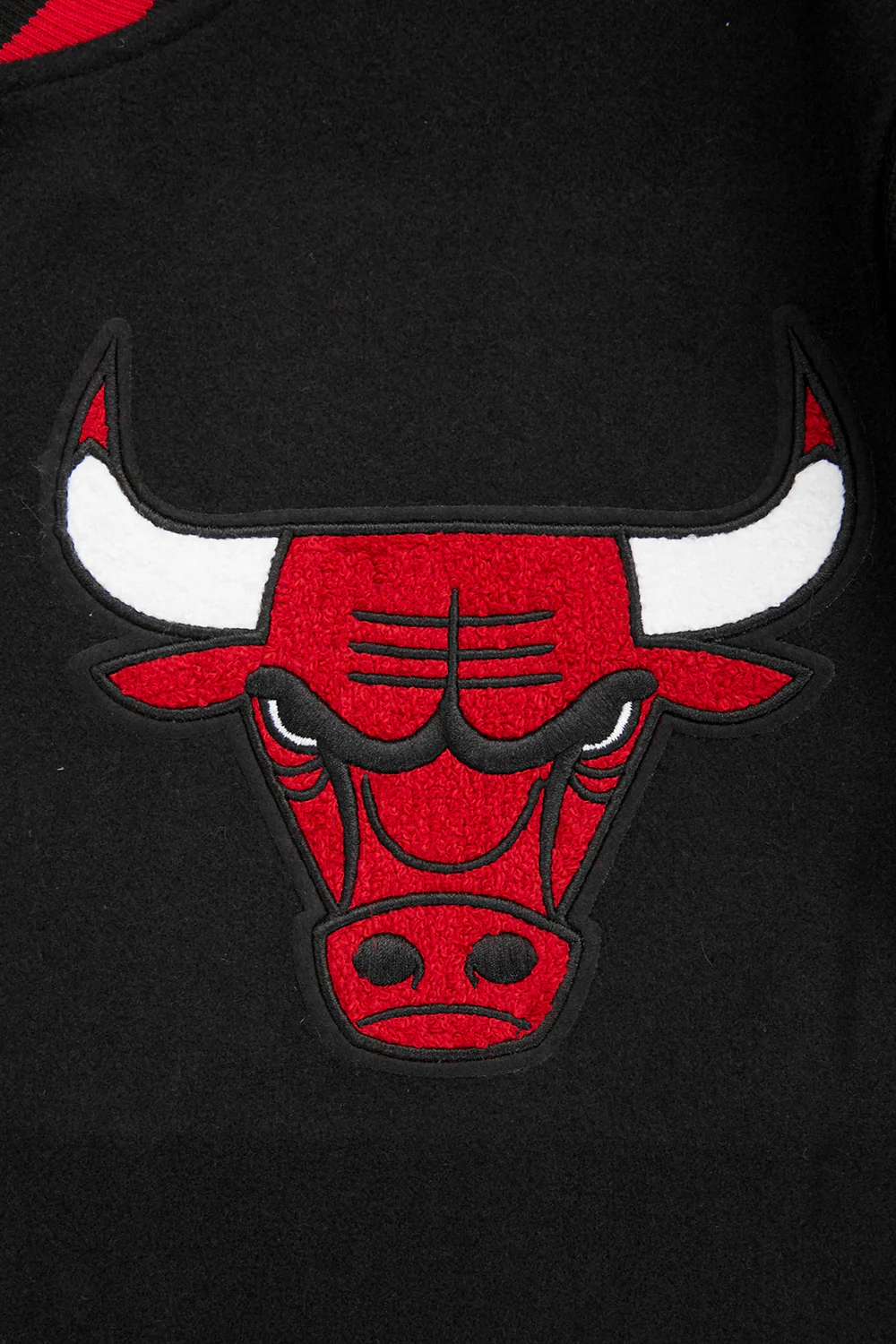 NBA CHICAGO BULLS MASHUP MEN'S RIB WOOL VARSITY JACKET (BLACK/RED/BLACK) - Image 11