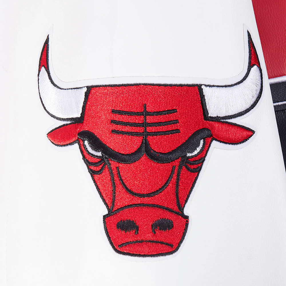 NBA CHICAGO BULLS BEST OF MEN'S LEATHER VARSITY JACKET (BLACK/WHITE) - Image 8