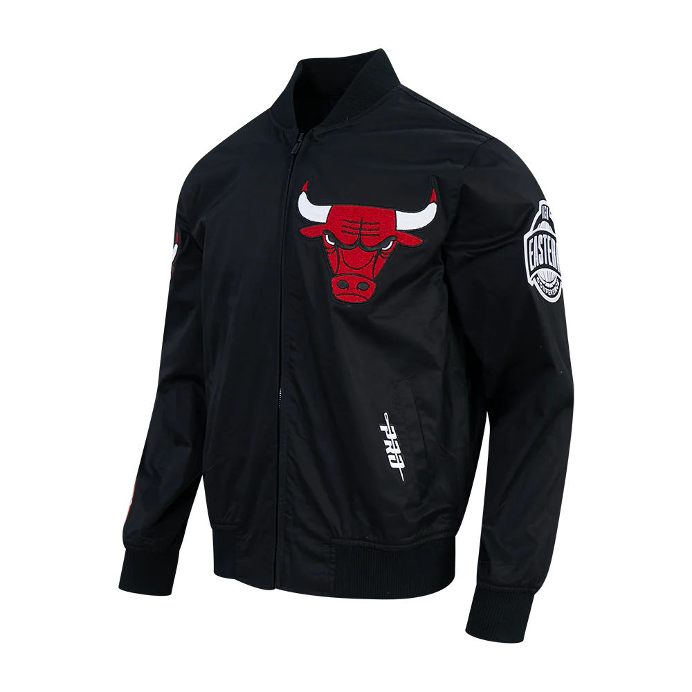 NBA CHICAGO BULLS LIVING LARGE MEN'S TWILL JACKET (BLACK) - Image 3