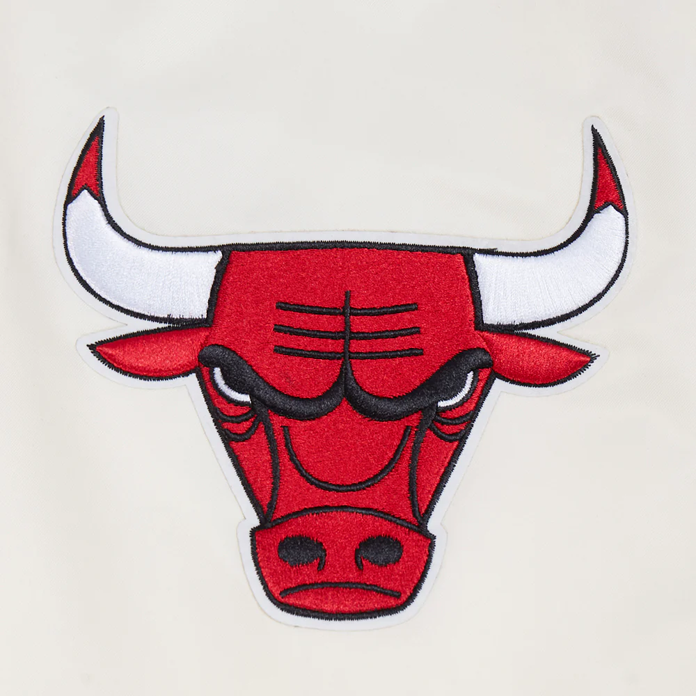 NBA CHICAGO BULLS PARADISE MEN'S SATIN JACKET (EGGSHELL/ BLACK) - Image 10