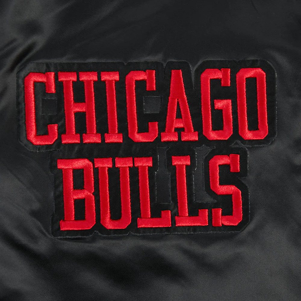 NBA CHICAGO BULLS CITY ARCH MEN'S SATIN JACKET (BLACK) - Image 5