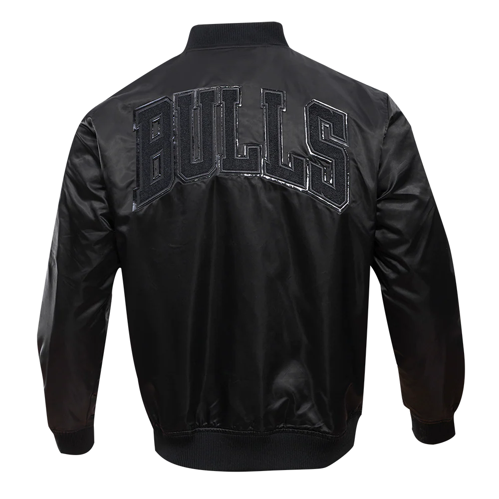 NBA CHICAGO BULLS TRIPLE BLACK MEN'S SATIN JACKET (BLACK) - Image 5