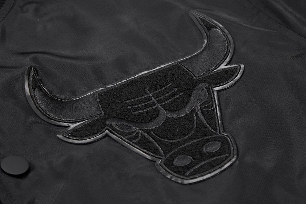NBA CHICAGO BULLS TRIPLE BLACK MEN'S SATIN JACKET (BLACK) - Image 7