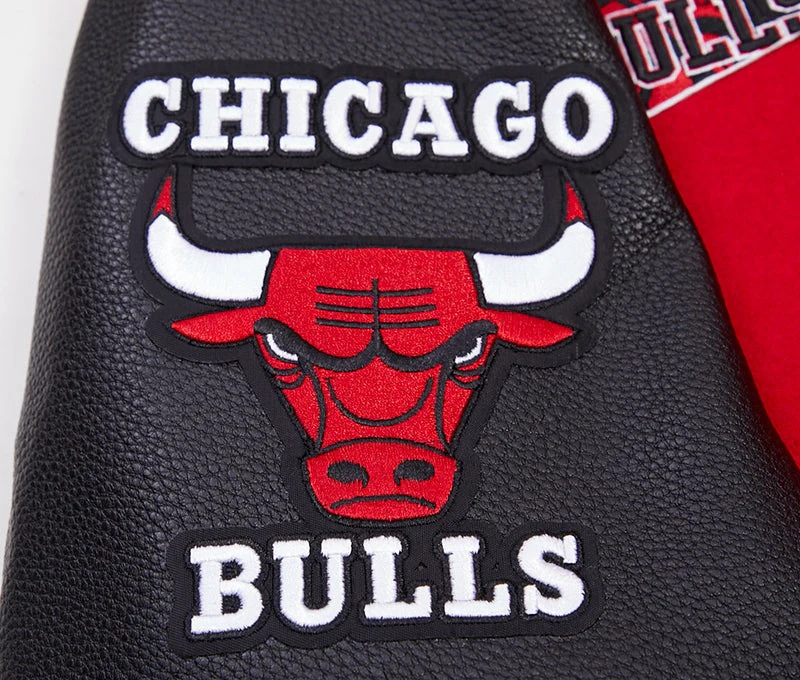 NBA CHICAGO BULLS RETRO CLASSIC MEN'S RIB WOOL VARSITY JACKET (RED/BLACK) - Image 8