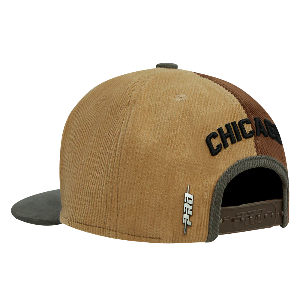 NBA CHICAGO BULLS MULTI CORDUROY SNAPBACK HAT (BROWN/MULTI) - Image 4