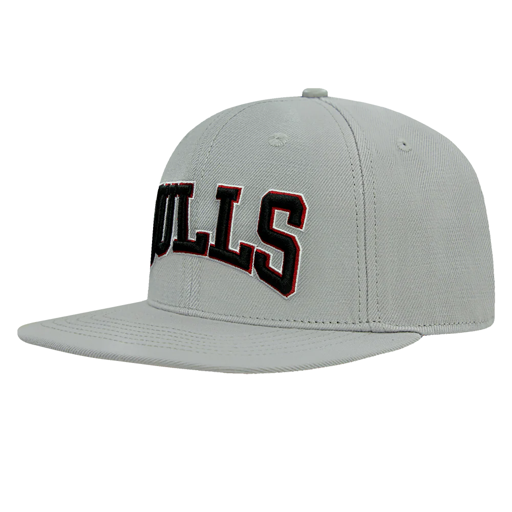 NBA CHICAGO BULLS CREST EMBLEM UNISEX WORDMARK WOOL SNAPBACK HAT (GRAY) - Image 3