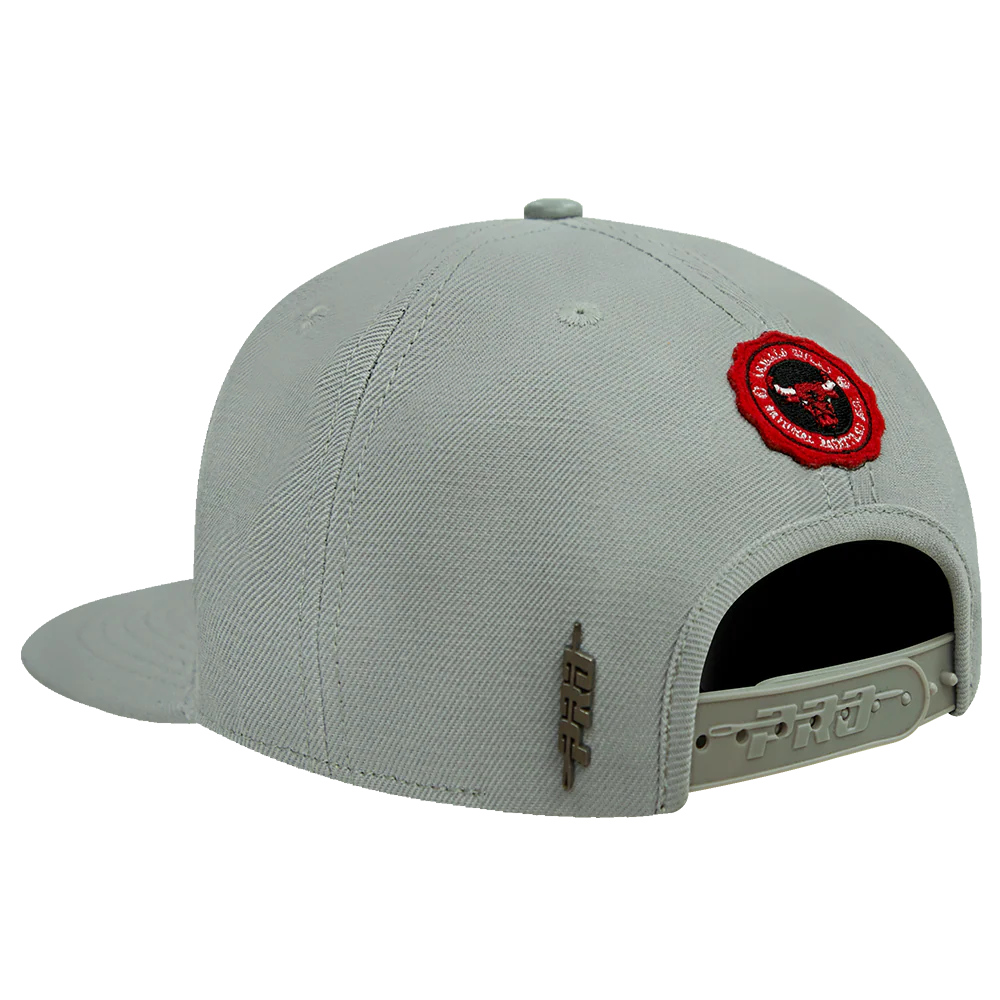 NBA CHICAGO BULLS CREST EMBLEM UNISEX WORDMARK WOOL SNAPBACK HAT (GRAY) - Image 4