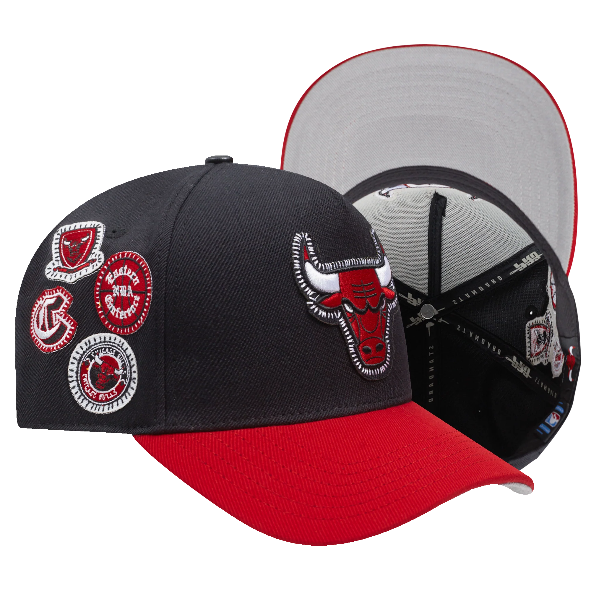 NBA CHICAGO BULLS DIY PICK STITCH PINCH FRONT SNAPBACK HAT (BLACK) - Image 7
