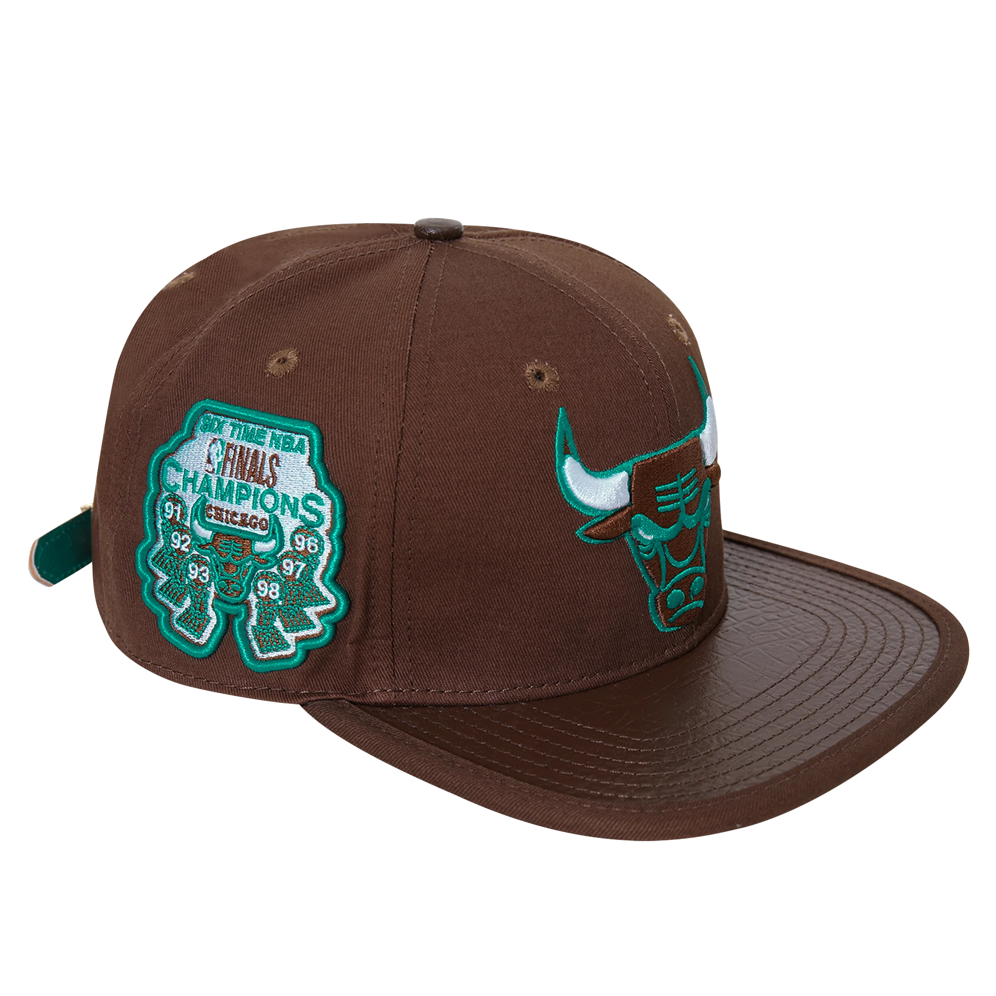 NBA CHICAGO BULLS GATOR VISOR UNISEX STRAPBACK HAT (BROWN) - Image 5