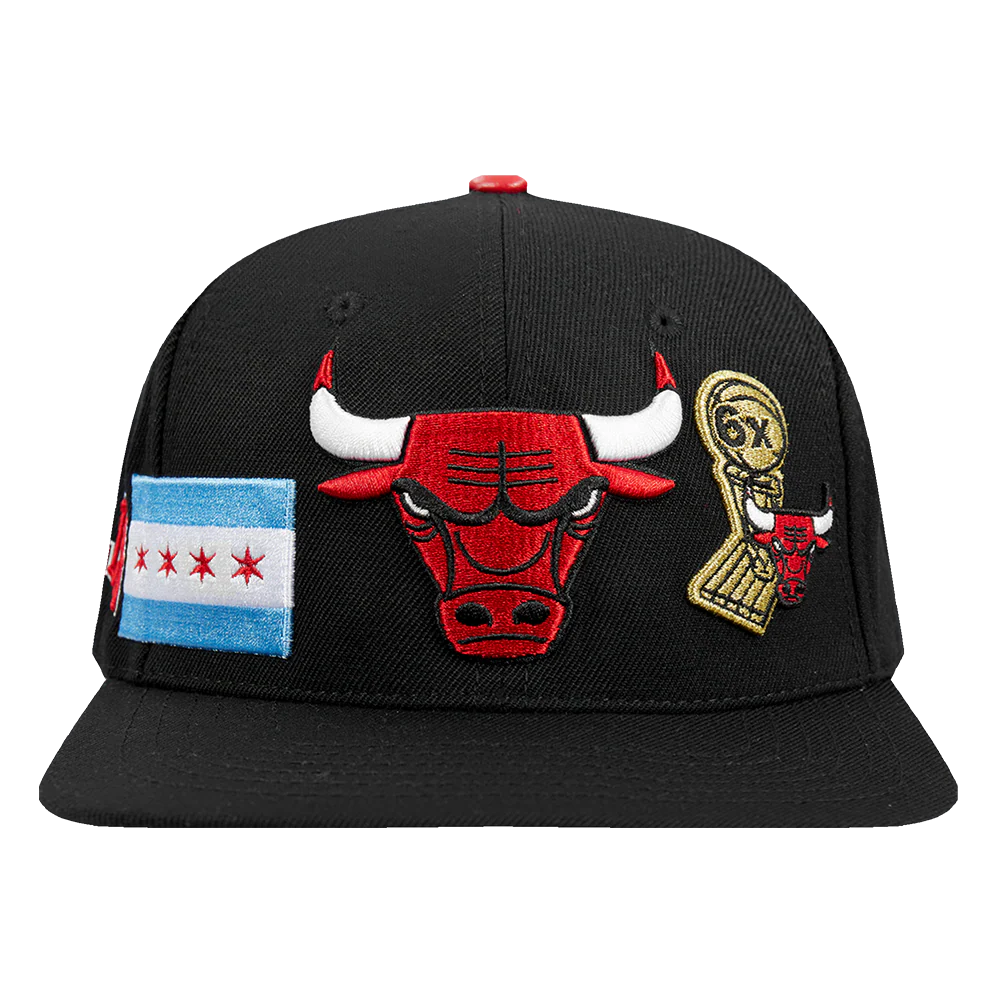 NBA CHICAGO BULLS CITY DOUBLE FRONT LOGO UNISEX SNAPBACK HAT (BLACK/PINK)