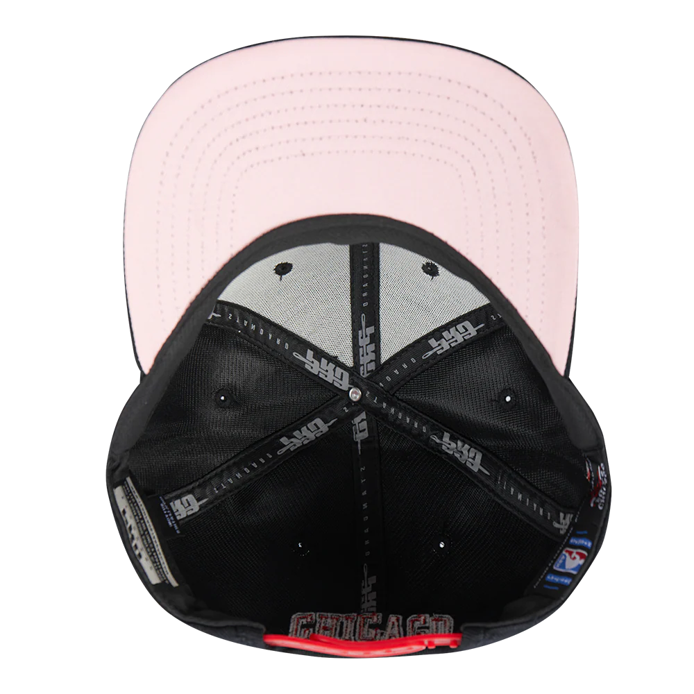 NBA CHICAGO BULLS CITY DOUBLE FRONT LOGO UNISEX SNAPBACK HAT (BLACK/PINK) - Image 6