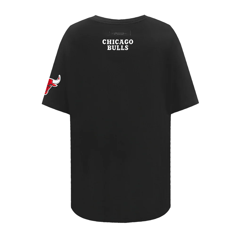 NBA CHICAGO BULLS CLASSIC WOMEN'S WIND CTN BF TEE (BLACK) - Image 3