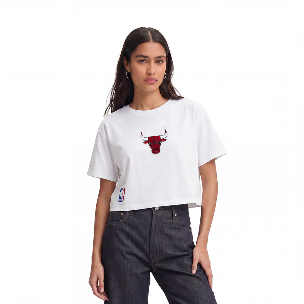 NBA CHICAGO BULLS WINGSPAN WOMEN'S SJ BOXY TEE (WHITE) - Image 2