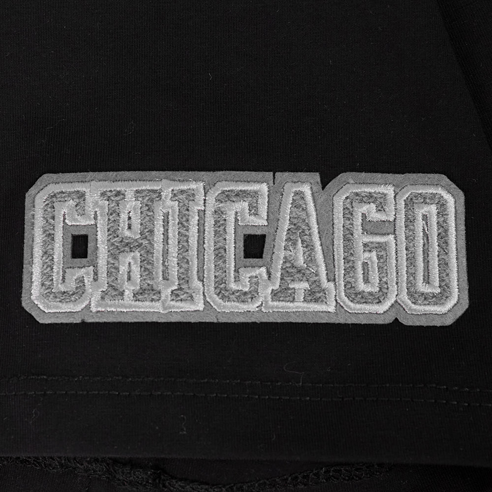 NBA CHICAGO BULLS REVERSE FRENCH TERRY WOMEN'S SINGLE JERSEY BOXY TEE (BLACK) - Image 5