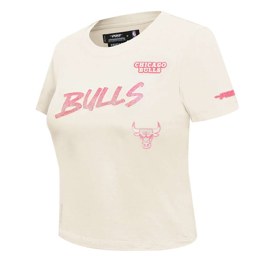 NBA CHICAGO BULLS HIGH IMPACT WOMEN'S BABY DOLL TEE (EGGSHELL) - Image 2