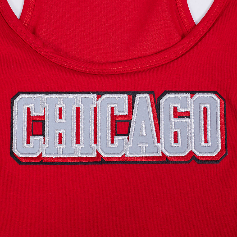 NBA CHICAGO BULLS SHEER INFLUENCE WOMEN'S FITTED RACERBACK (RED) - Image 5