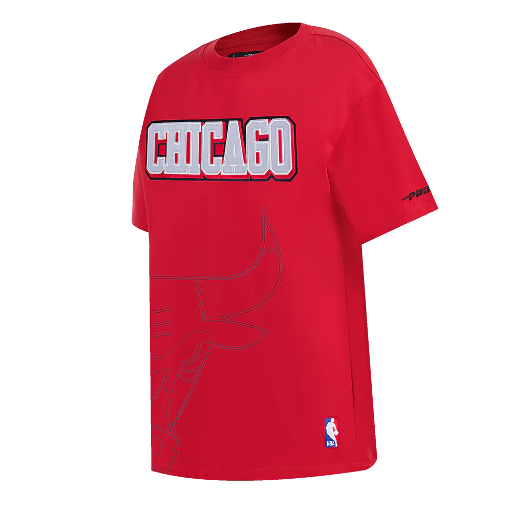 NBA CHICAGO BULLS SHEER INFLUENCE WOMEN'S BOYFRIEND TEE (RED) - Image 2