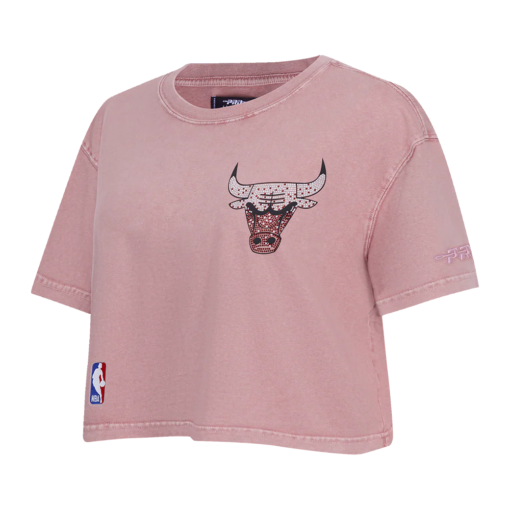 NBA CHICAGO BULLS WASHED JEWELS WOMEN'S S/S BOXY TEE (WASHED MAUVE) - Image 3