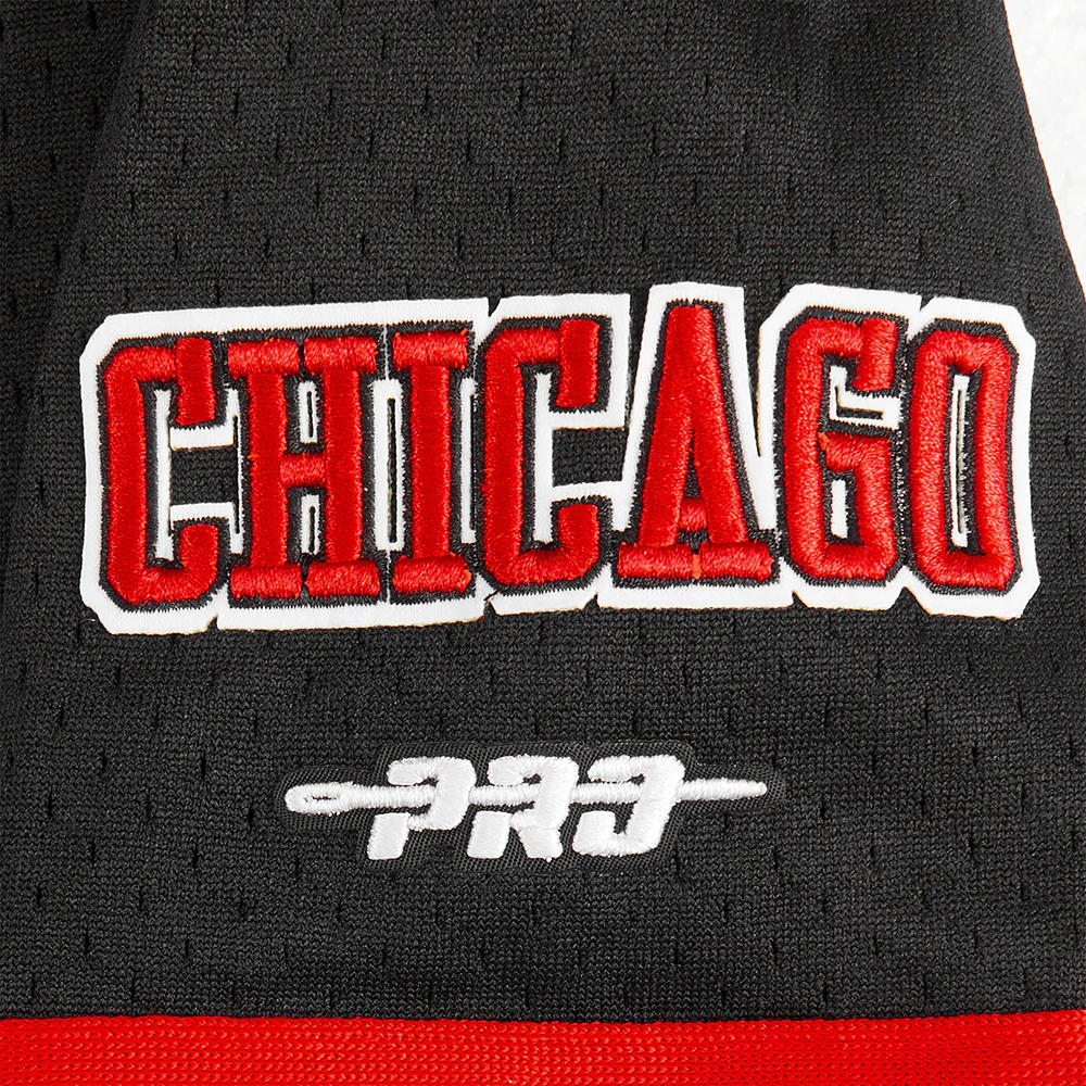 NBA CHICAGO BULLS CLASSIC BIG BOYS MESH BUTTON DOWN SHIRT (BLACK/RED) - Image 7