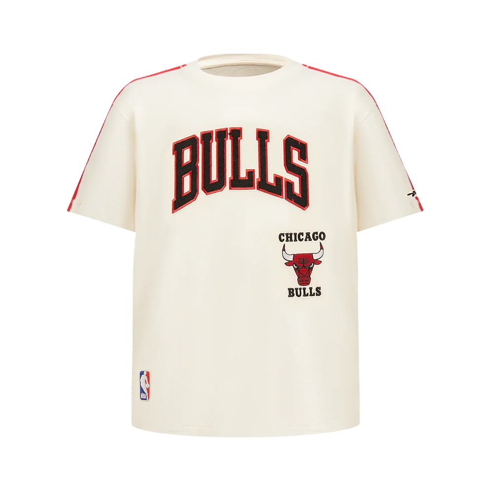 NBA CHICAGO BULLS RETRO CLASSIC BIG BOYS SHORT SLEEVE TAPING TEE (EGGSHELL/ RED) - Image 5