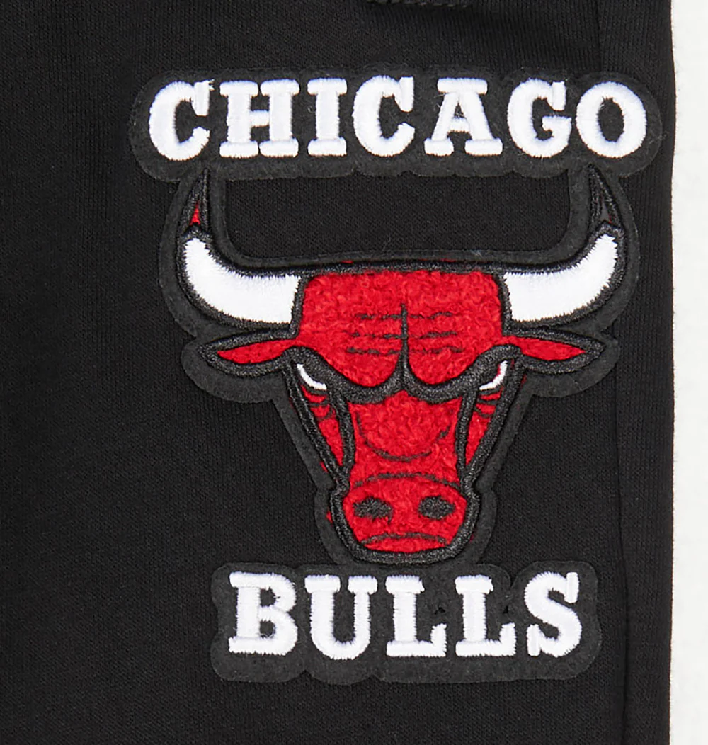 NBA CHICAGO BULLS RETRO CLASSIC BIG BOYS RIB FLC SWEATPANT (BLACK/RED/BLACK) - Image 3