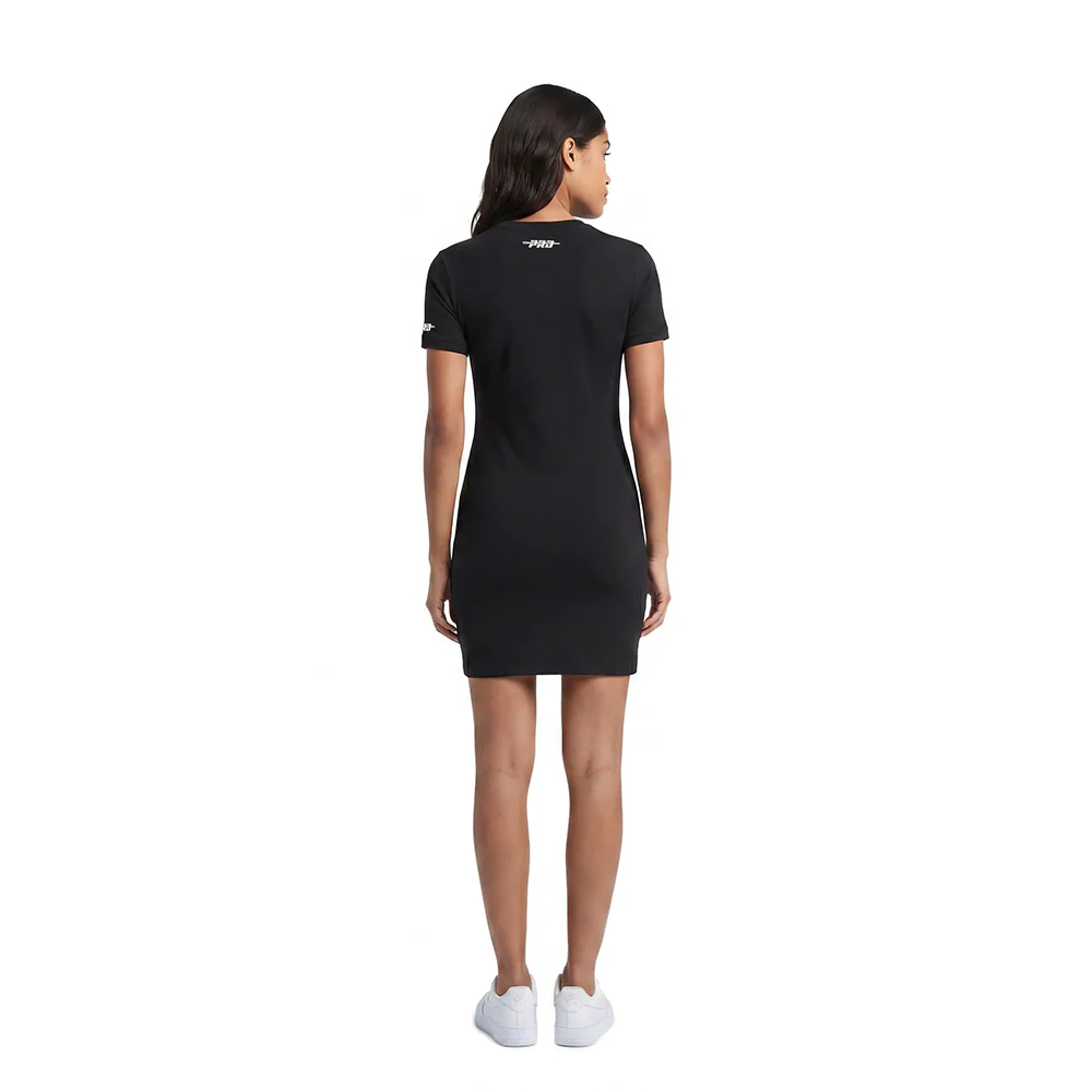 NBA CHICAGO BULLS STAMPED WOMEN'S BODY CON DRESS (BLACK) - Image 2