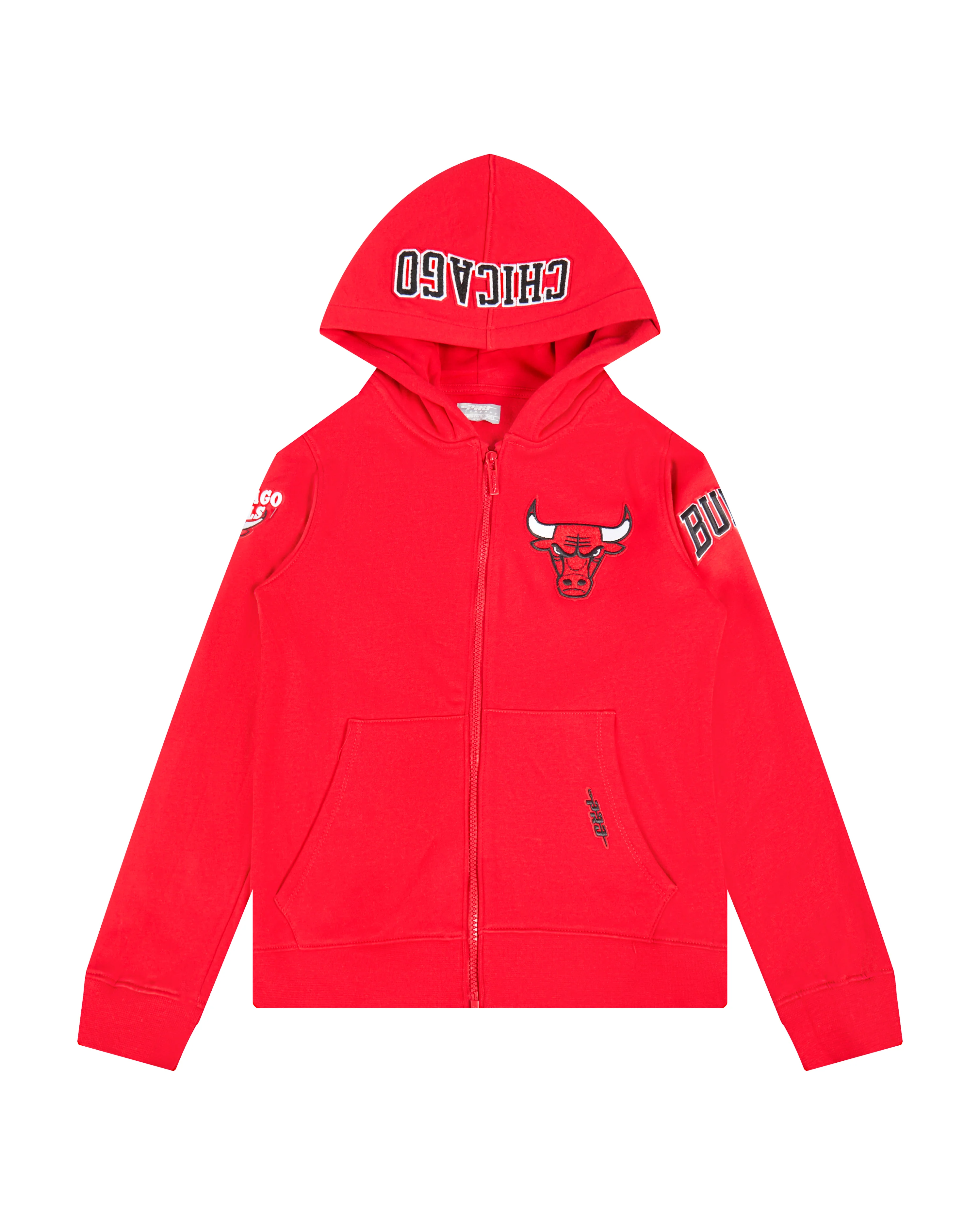NBA CHICAGO BULLS CLASSIC BIG BOYS FLEECE FULL ZIP HOODIE (RED)