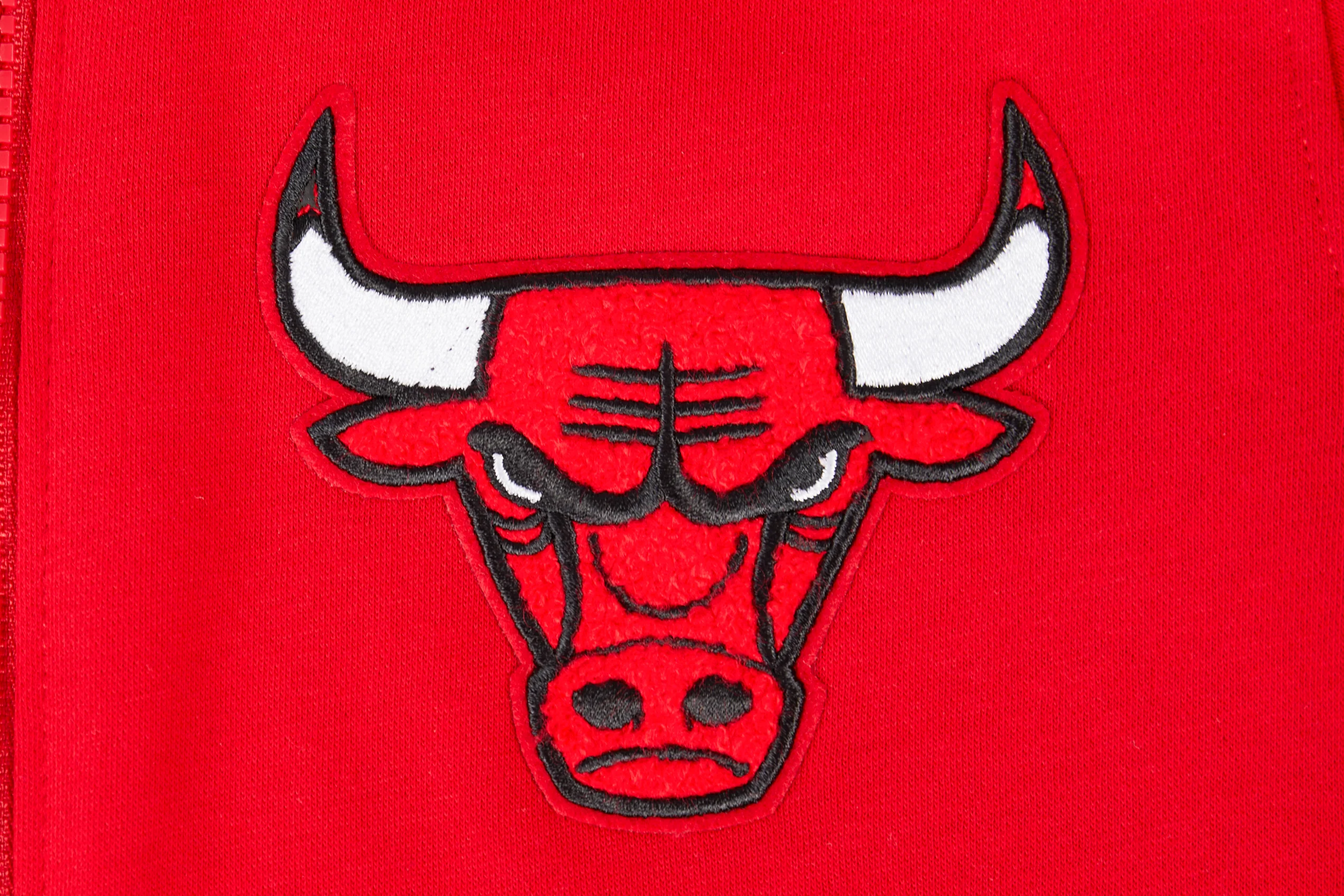 NBA CHICAGO BULLS CLASSIC BIG BOYS FLEECE FULL ZIP HOODIE (RED) - Image 7