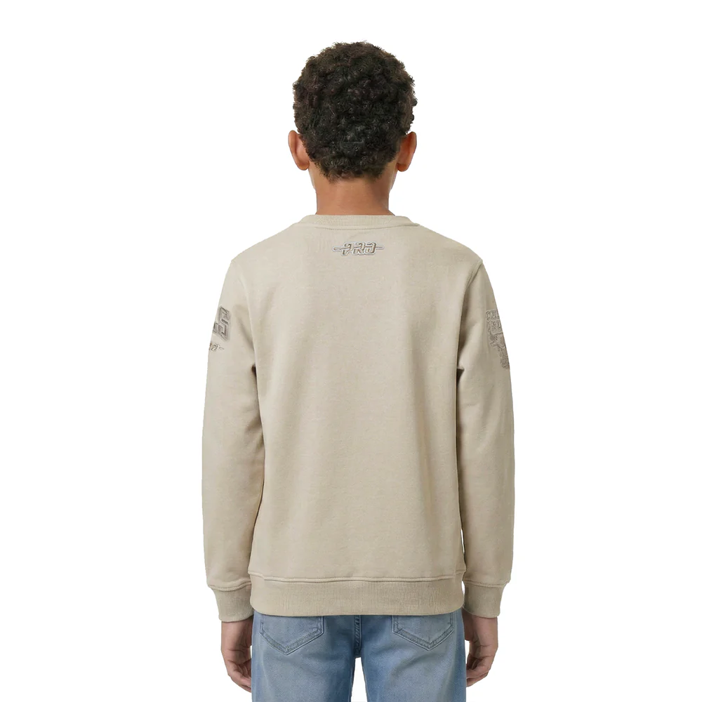 NBA CHICAGO BULLS NEUTRAL BIG BOYS FLEECE CREWNECK (TAUPE) - Image 2
