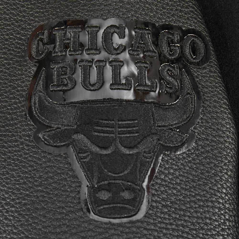 NBA CHICAGO BULLS TRIPLE BLACK BIG BOYS WOOL VARSITY JACKET (JET BLACK) - Image 6
