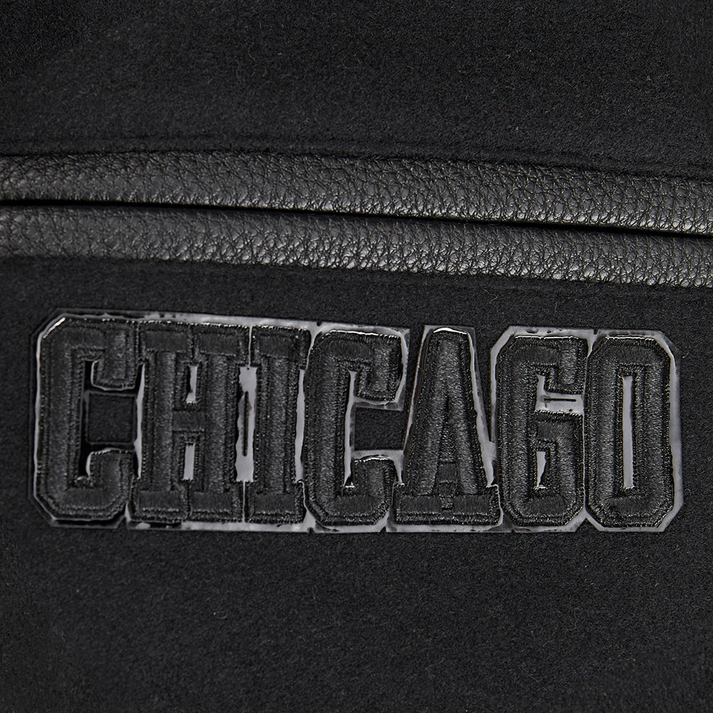 NBA CHICAGO BULLS TRIPLE BLACK BIG BOYS WOOL VARSITY JACKET (JET BLACK) - Image 8