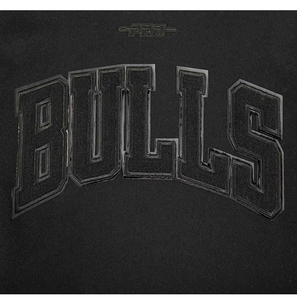 NBA CHICAGO BULLS TRIPLE BLACK BIG BOYS WOOL VARSITY JACKET (JET BLACK) - Image 9