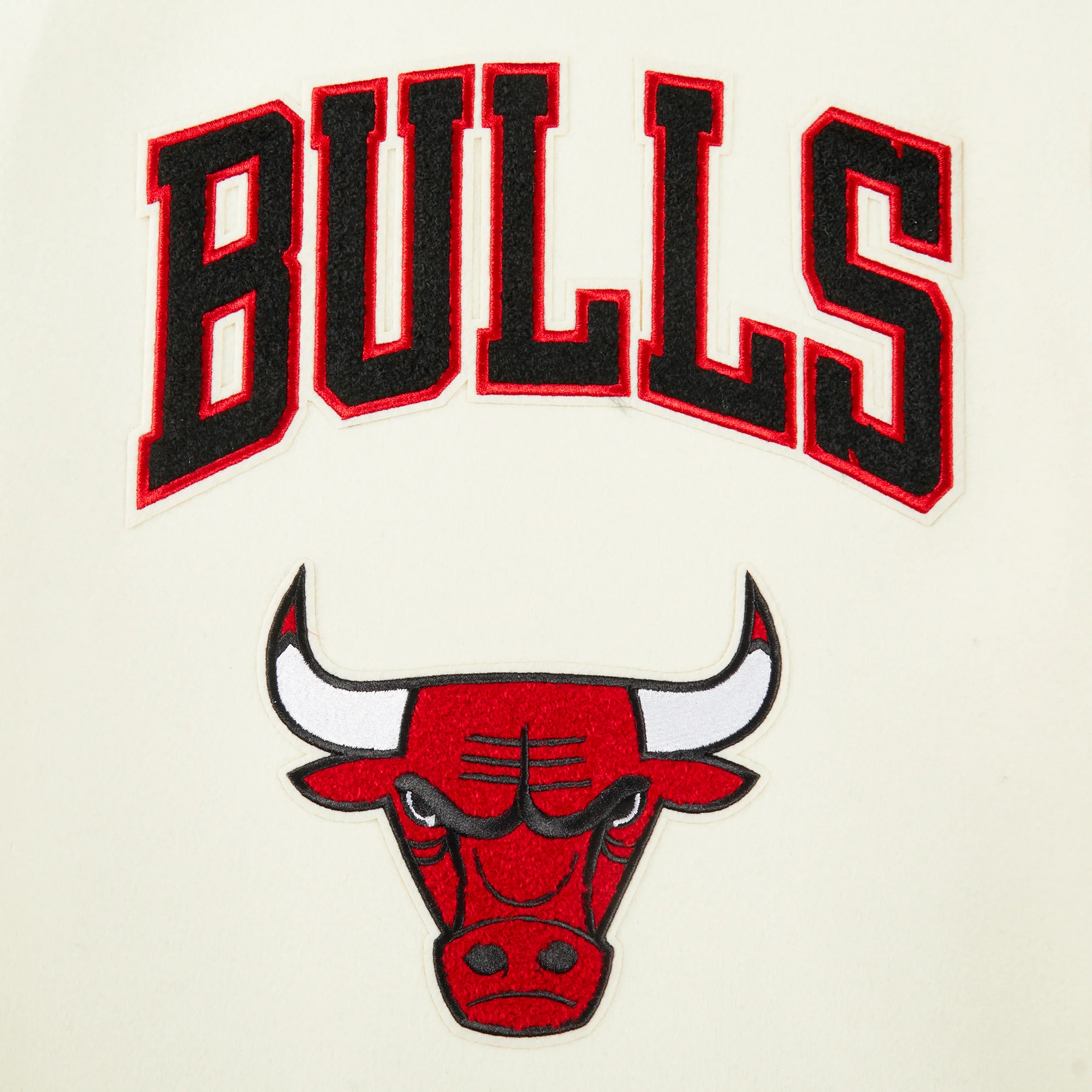 NBA CHICAGO BULLS RETRO CLASSIC BIG BOYS RIB WOOL VARSITY JACKET (EGGSHELL/ RED) - Image 8