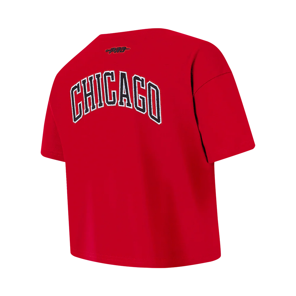 NBA CHICAGO BULLS CLASSIC BIG GIRLS SHORT SLEEVE BOXY TEE (RED) - Image 4
