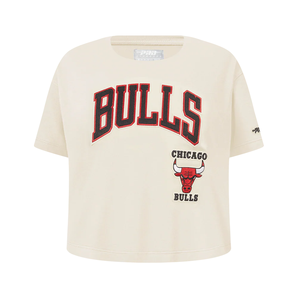 NBA CHICAGO BULLS RETRO CLASSIC BIG GIRLS SHORT SLEEVE BOXY TEE (EGGSHELL)