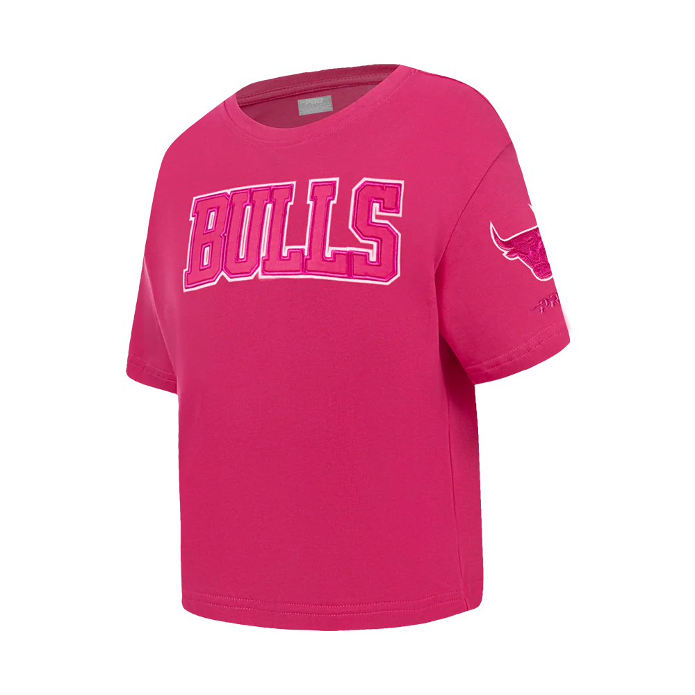 NBA CHICAGO BULLS TRIPLE PINK BIG GIRLS SHORT SLEEVE BOXY TEE (BEETROOT PURPLE) - Image 2
