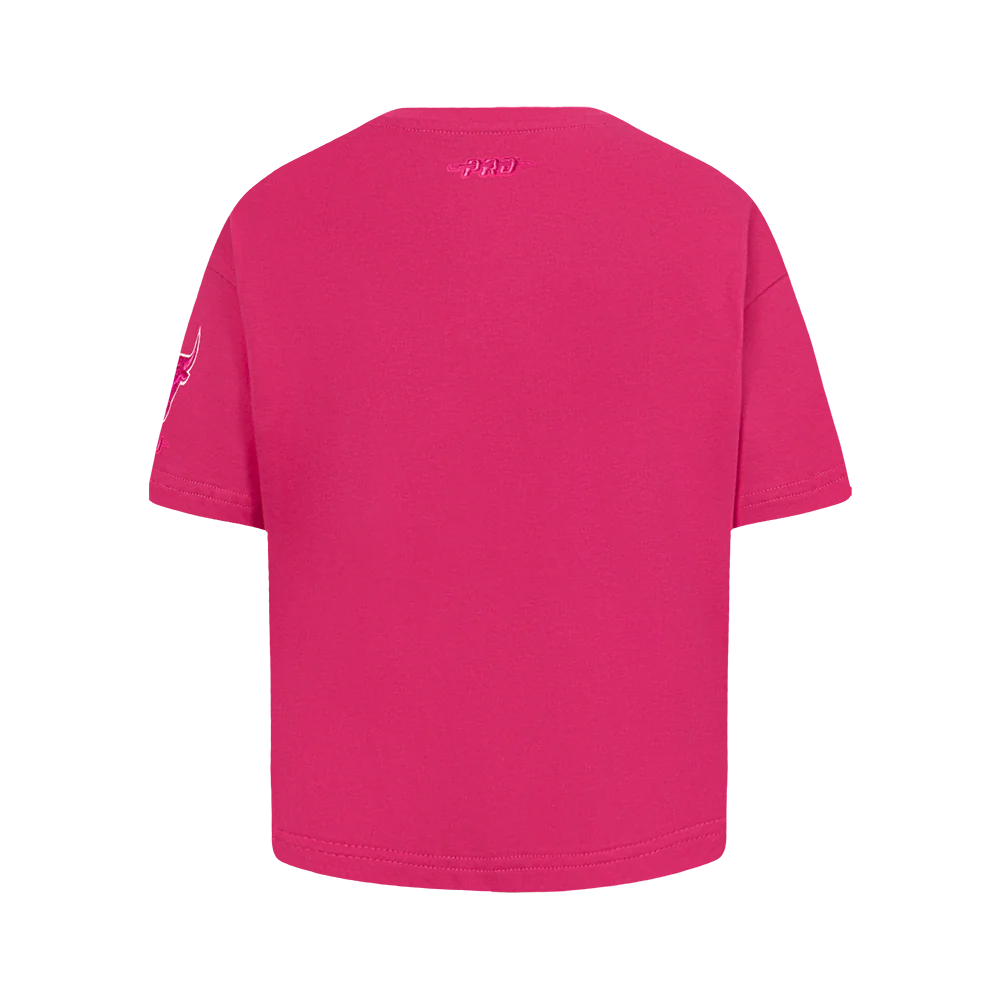 NBA CHICAGO BULLS TRIPLE PINK BIG GIRLS SHORT SLEEVE BOXY TEE (BEETROOT PURPLE) - Image 3