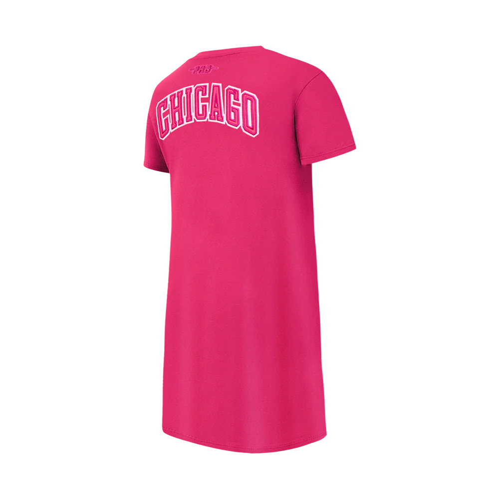 NBA CHICAGO BULLS TRIPLE PINK BIG GIRLS TEE DRESS (BEETROOT PURPLE) - Image 4