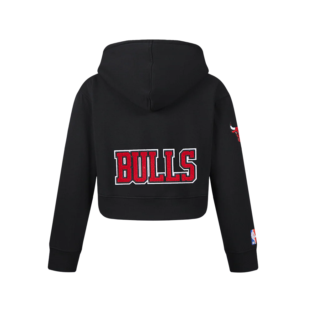 NBA CHICAGO BULLS CLASSIC BIG GIRLS FLEECE FULL ZIP HOODIE (BLACK) - Image 3