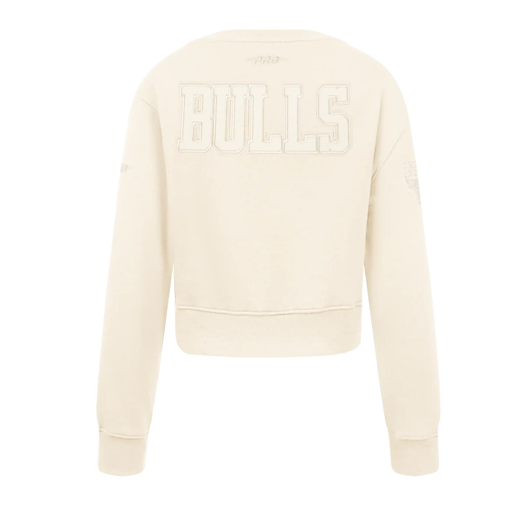 NBA CHICAGO BULLS NEUTRAL BIG GIRLS FLEECE CREWNECK (EGGSHELL) - Image 3