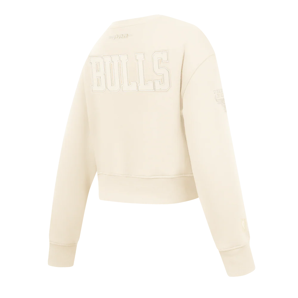 NBA CHICAGO BULLS NEUTRAL BIG GIRLS FLEECE CREWNECK (EGGSHELL) - Image 4