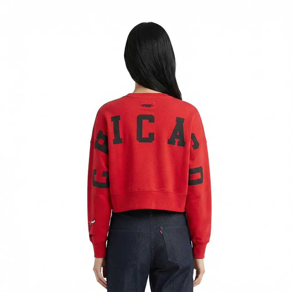 CHICAGO BULLS WINGSPAN WOMEN'S FLC CREWNECK (RED)