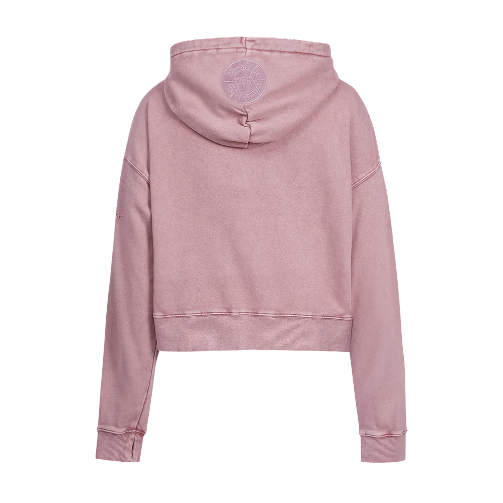 NBA CHICAGO BULLS WASHED CLASSIC WOMEN'S ENZYME WASH FT CROPPED PO HOO (WASHED MAUVE) - Image 3