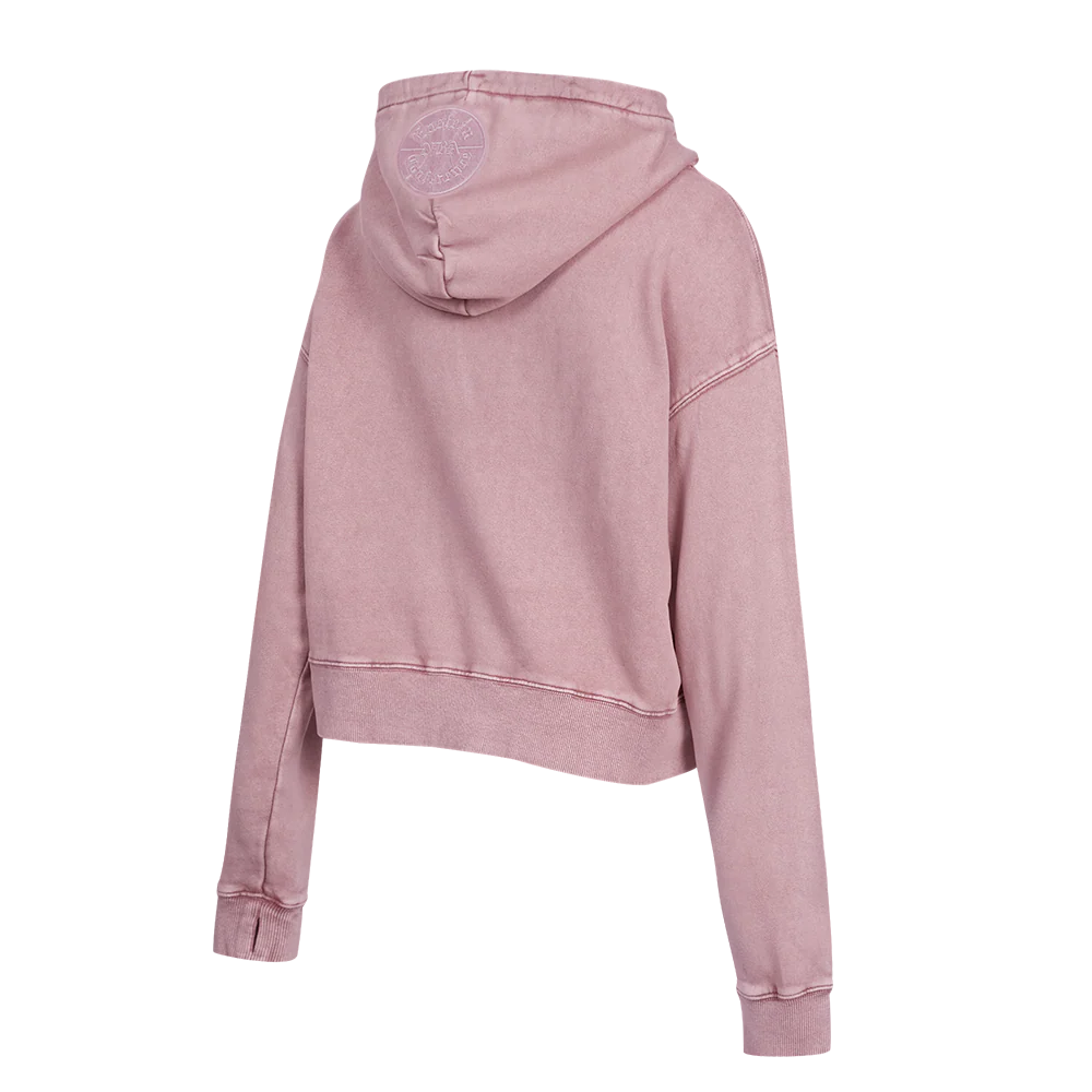 NBA CHICAGO BULLS WASHED CLASSIC WOMEN'S ENZYME WASH FT CROPPED PO HOO (WASHED MAUVE) - Image 4