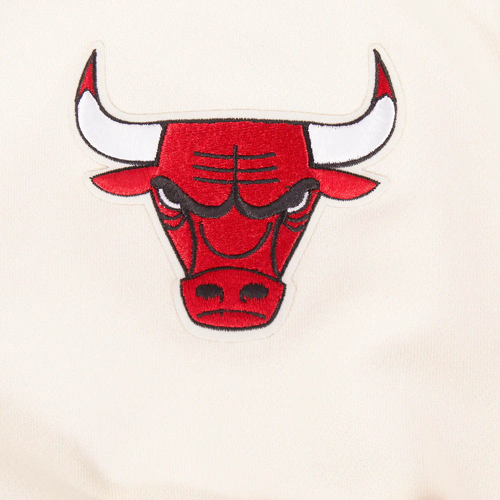 NBA CHICAGO BULLS PARADISE WOMEN'S CROPPED PULLOVER HOODIE (EGGSHELL) - Image 7